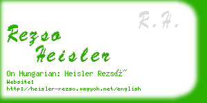rezso heisler business card